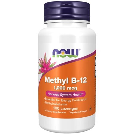 Now Foods B-12 Methyl, Витамин Б-12 Метилкобаламин 1000 мкг - 100 жевательных таблеток