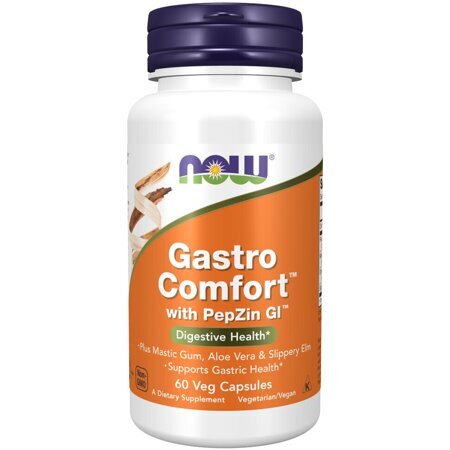 NOW Gastro Comfort with PepZin Gl, Гастрокомфорт - 60 вегетарианских капсул