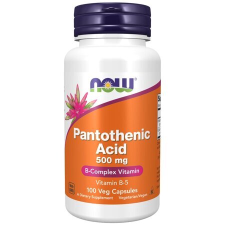 Now Foods Pantothenic Acid, Витамин Б5, Пантотеновая Кислота 500 мг - 100 капсул