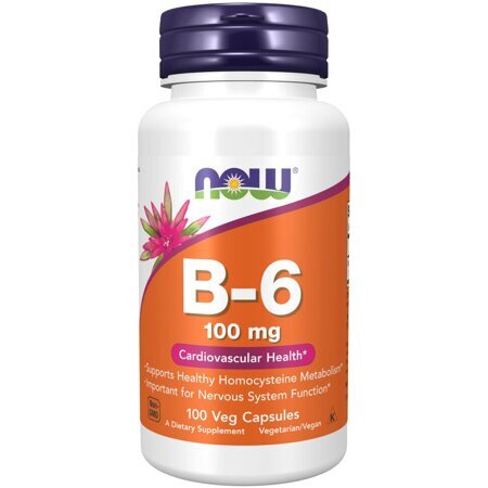 NOW Vitamin B-6 100 mg 100 вегетарианских капсул