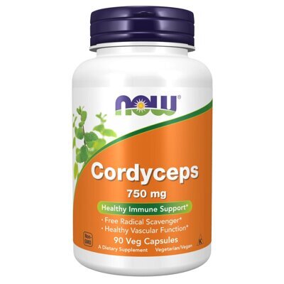 Now Foods Cordyceps, Кордицепс, Витамины и Микроэлементы 750 мг - 90 капсул